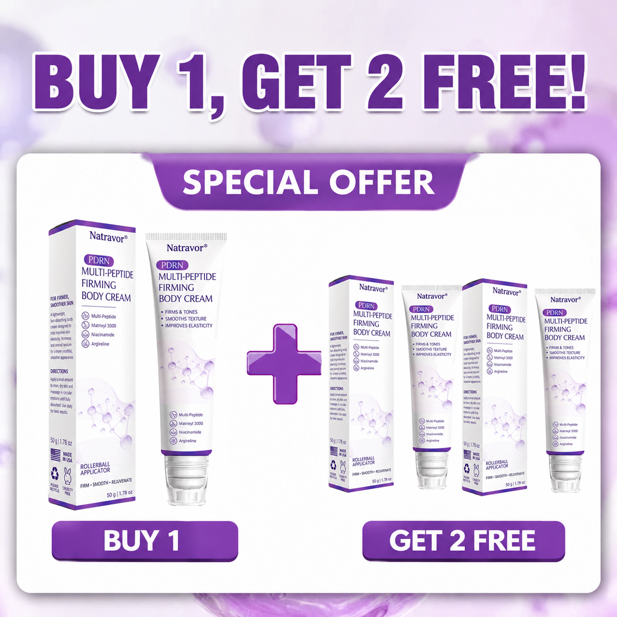 Natravor®🎗️ PDRN Multi-Peptide Massage Roller Cream – Anti-Aging, Hydrating, Firming & Lifting Care for Smoother, More Radiant-Looking Skin