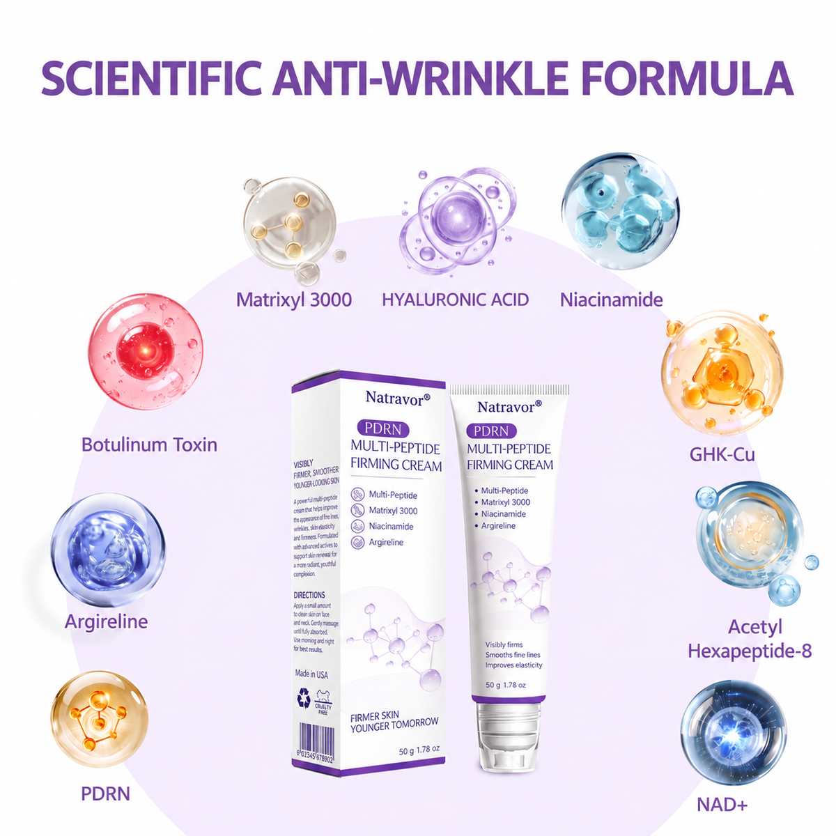 Natravor®🎗️ PDRN Multi-Peptide Massage Roller Cream – Anti-Aging, Hydrating, Firming & Lifting Care for Smoother, More Radiant-Looking Skin