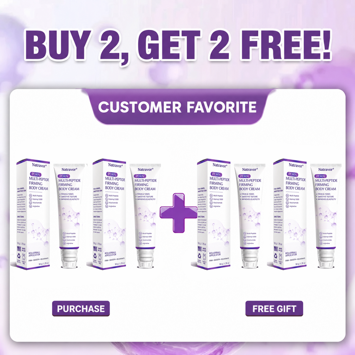 Natravor®🎗️ PDRN Multi-Peptide Massage Roller Cream – Anti-Aging, Hydrating, Firming & Lifting Care for Smoother, More Radiant-Looking Skin