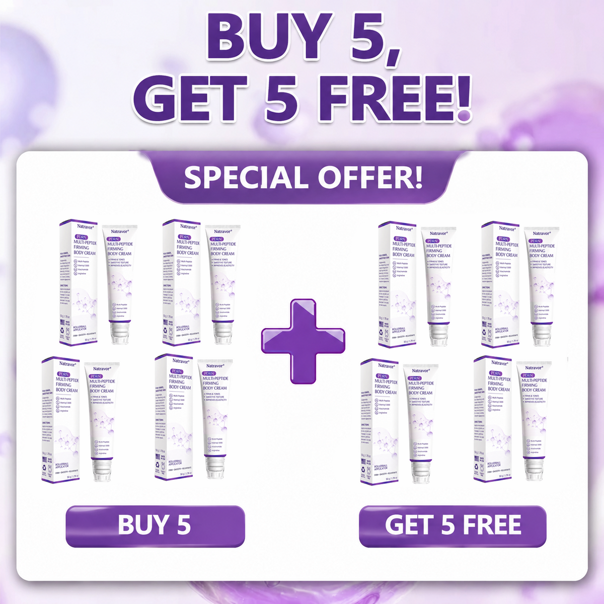 Natravor®🎗️ PDRN Multi-Peptide Massage Roller Cream – Anti-Aging, Hydrating, Firming & Lifting Care for Smoother, More Radiant-Looking Skin